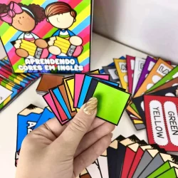 Cartas de cores em inglês para aprender cores com diversão.