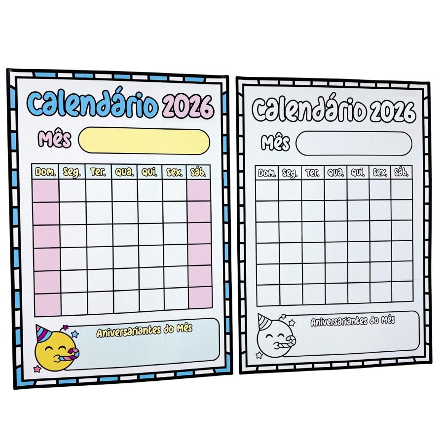 Calendário Coletivo 2026 - Decoração Escolar - Pedagogia de Ideias Calendário Coletivo 2026 - Decoração Escolar