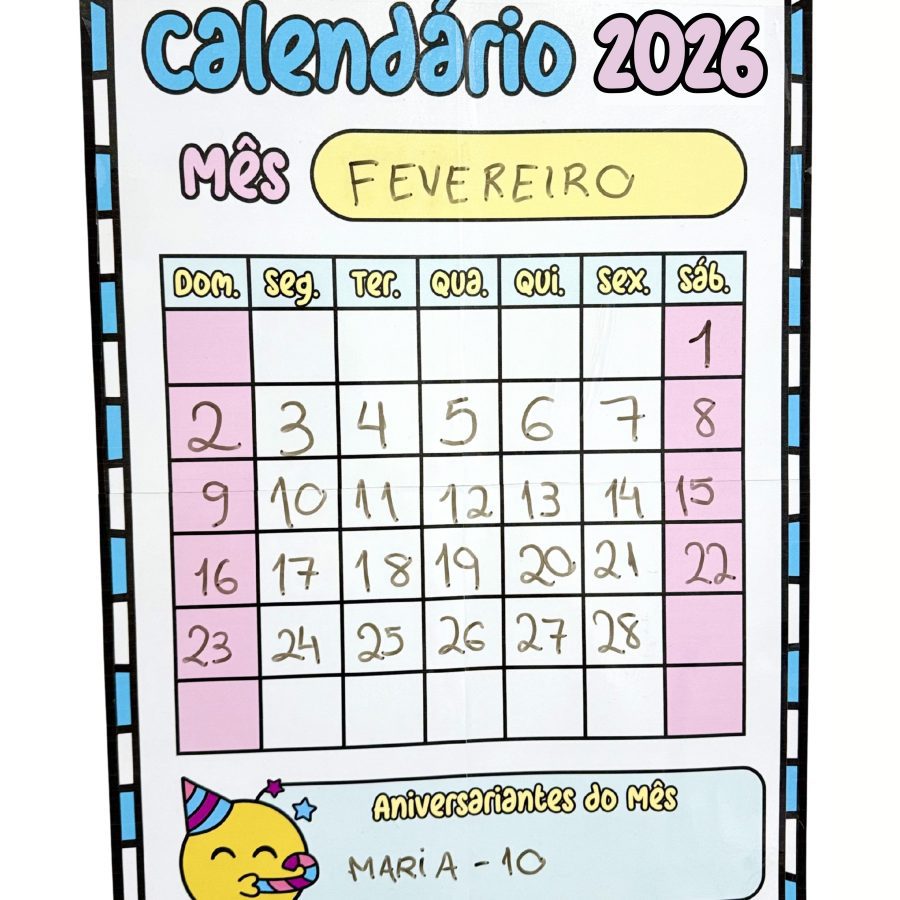 Calendário Coletivo 2026 - Decoração Escolar - Pedagogia de Ideias Calendário Coletivo 2026 - Decoração Escolar