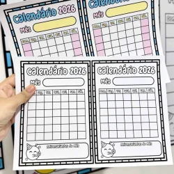 Calendário 2026 para planejamento escolar e atividades educativas.