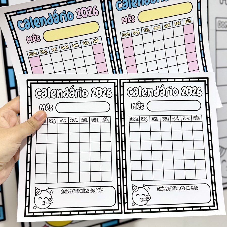 Calendário Coletivo 2026 - Decoração Escolar - Pedagogia de Ideias Calendário Coletivo 2026 - Decoração Escolar