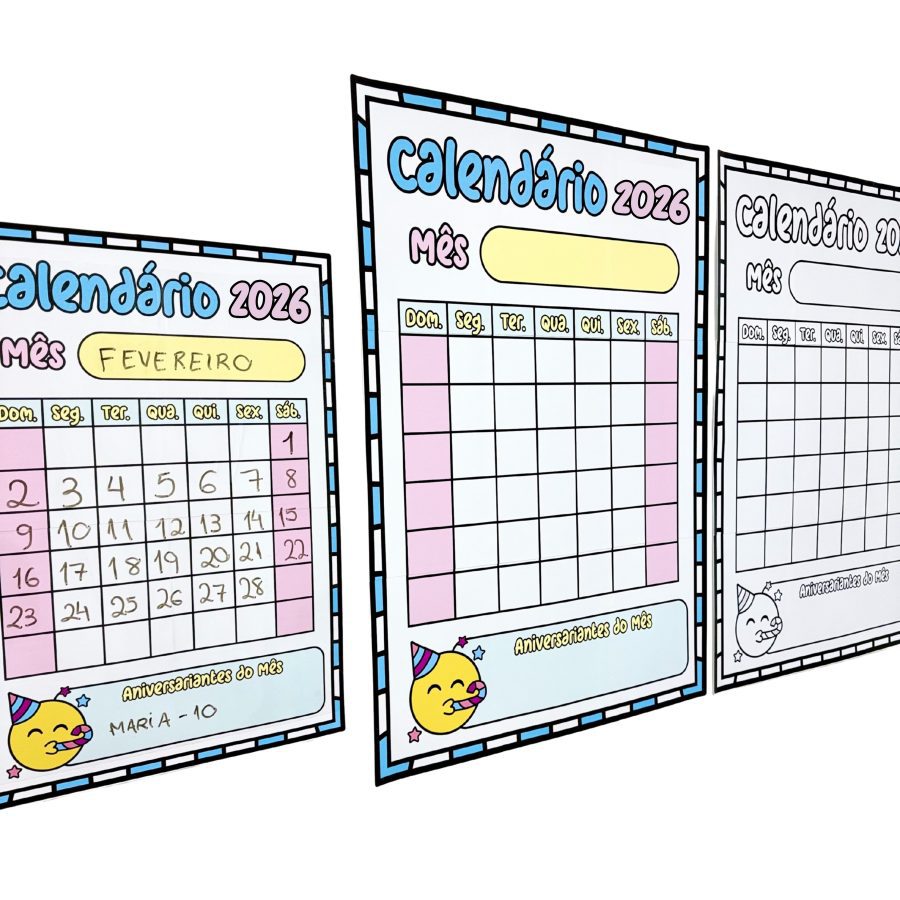 Calendário Coletivo 2026 - Decoração Escolar - Pedagogia de Ideias Calendário Coletivo 2026 - Decoração Escolar