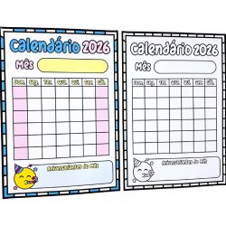 Calendário Coletivo 2026 - Decoração Escolar