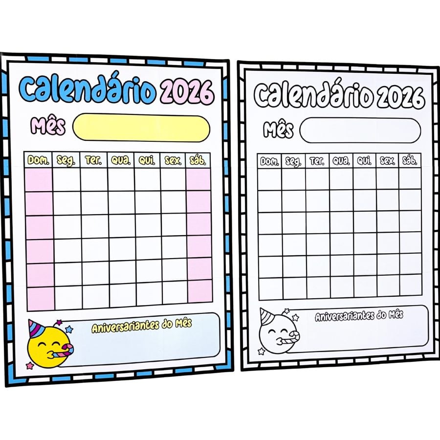 Calendário Coletivo 2026 - Decoração Escolar - Pedagogia de Ideias Calendário Coletivo 2026 - Decoração Escolar