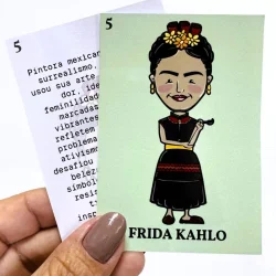 Ilustração de Frida Kahlo em carta do projeto Mulheres do Mundo.
