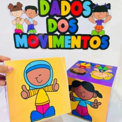 Atividades educativas com blocos e figuras coloridas para crianças.