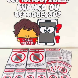 Imagem sobre a lei 15.100/2025 e restrições ao uso de celular.