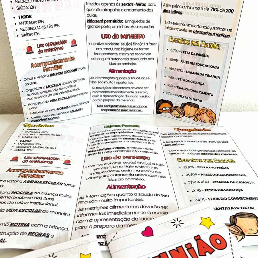 Folder Reunião de Pais Editável - Reunião de Pais - Pedagogia de Ideias Folder Reunião de Pais Editável - Reunião de Pais