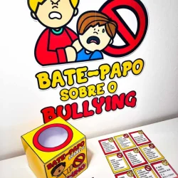 Material educativo sobre bullying para crianças e adolescentes.