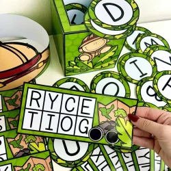 Jogo educativo do alfabeto com tema safari para crianças.