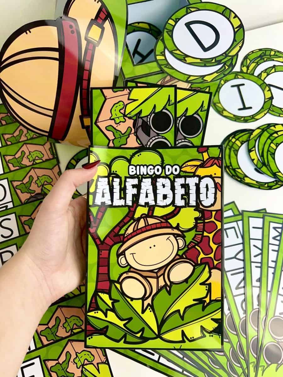 Bingo do Alfabeto - Tema Safari - Alfabetização