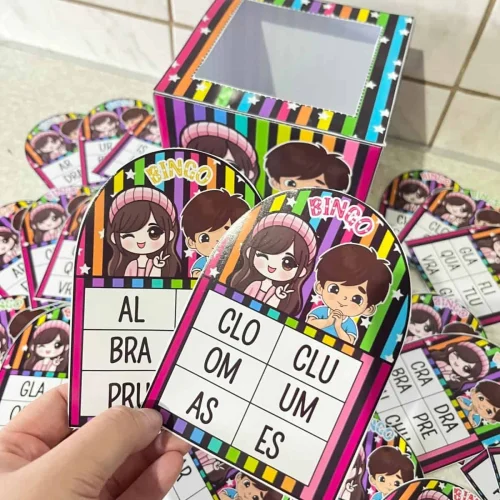 Jogo de bingo com sílabas complexas para educação infantil.
