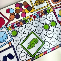 Jogo de palavras com letras e imagens para crianças.