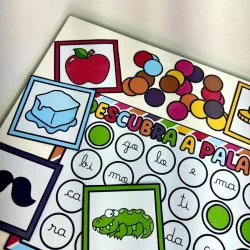 Jogos educativos para aprender palavras e letras na pedagogia de ideias.