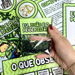 Material de ensino sobre plantas e germinação para crianças.