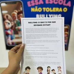 Material educativo contra o bullying para escolas e professores.