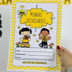 Caderno de atividades com tema abelhas para crianças pequenas.