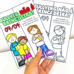 Cartazes educativos sobre bullying e violência escolar.