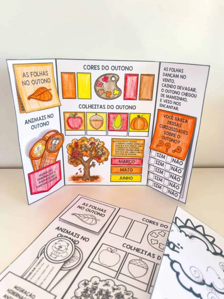 Lapbook de Outono com Três Folhas Temáticas — foto 4