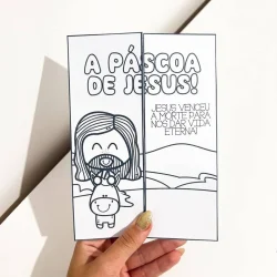 Arte de Páscoa de Jesus para crianças com Jesus e o Cordeiro.