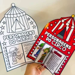 Atividades educativas com personagens do circo para crianças.