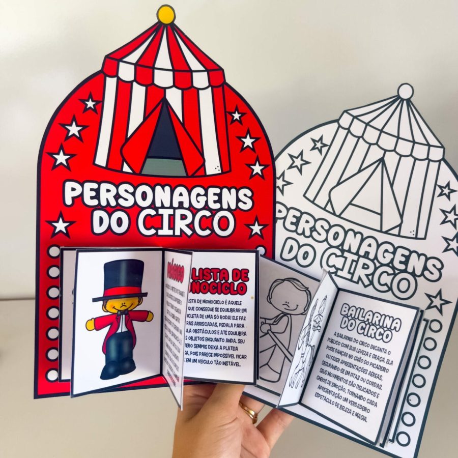 Livrinho Interativo - Personagens do Circo - Dia do Circo - Pedagogia de Ideias Livrinho Interativo - Personagens do Circo - Dia do Circo