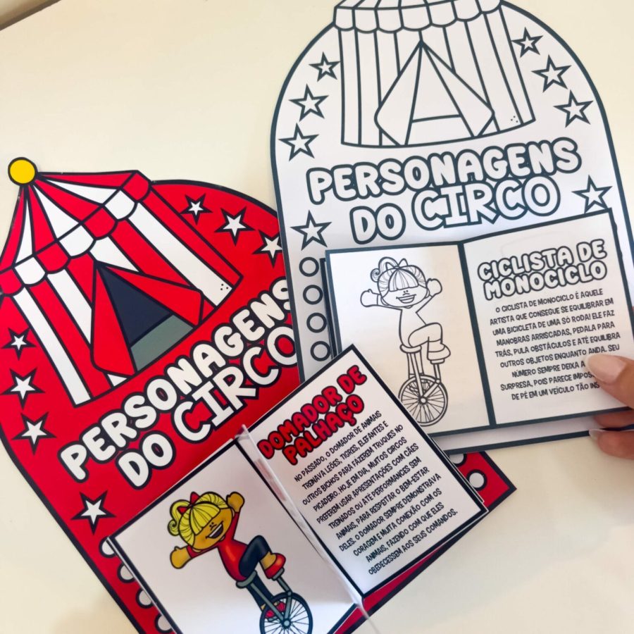 Livrinho Interativo - Personagens do Circo - Dia do Circo - Pedagogia de Ideias Livrinho Interativo - Personagens do Circo - Dia do Circo