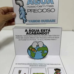 Cartaz educativo sobre a importância da água e sua conservação.