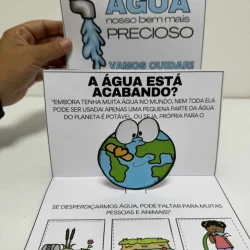 Cartaz educativo sobre a água e sua importância para o planeta.