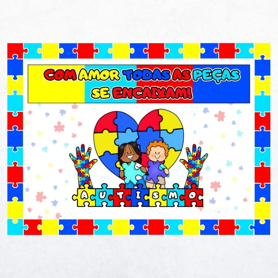 Painel - Autismo - Com Amor - Inclusão e Diversidade