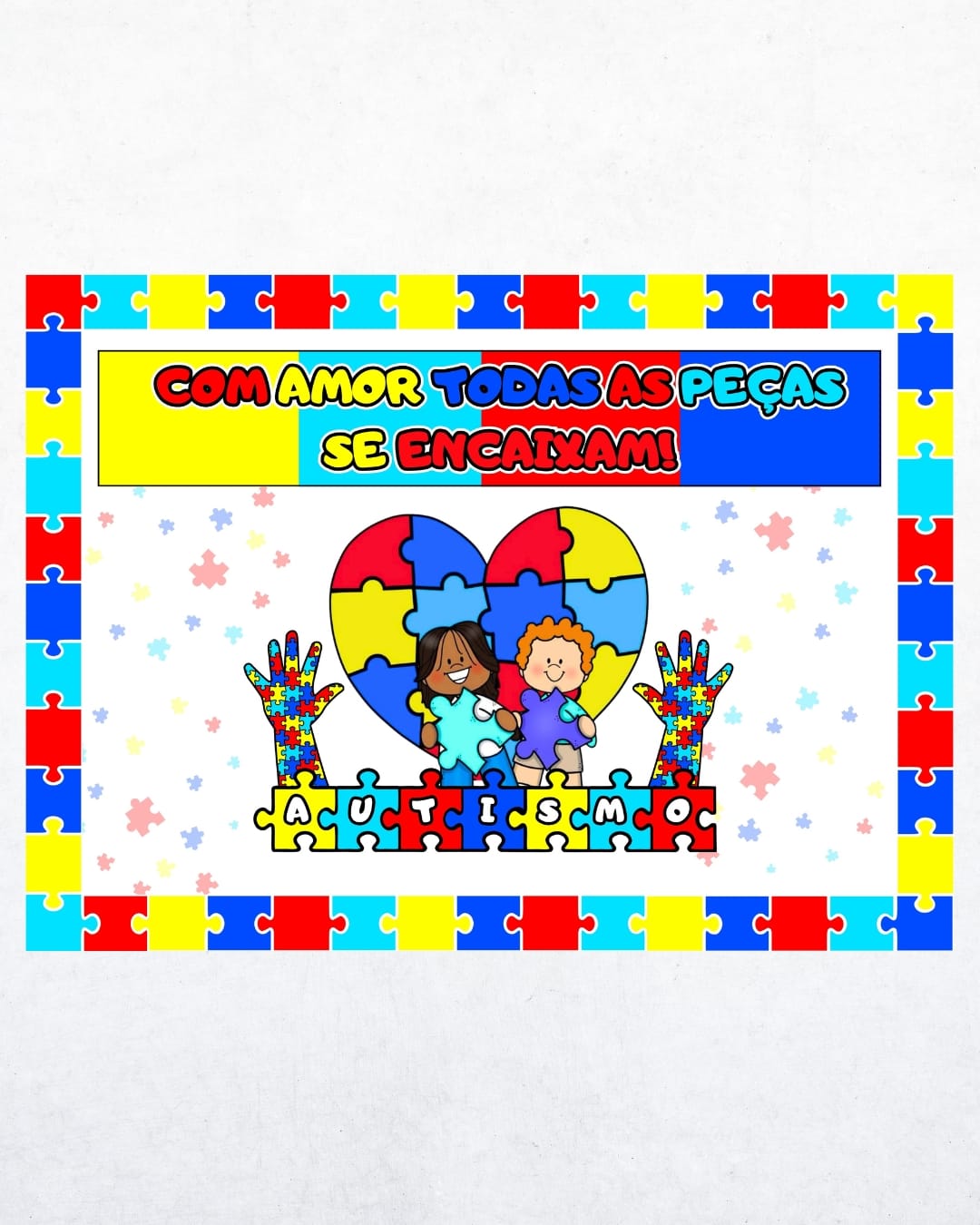 Painel - Autismo - Com Amor - Inclusão e Diversidade