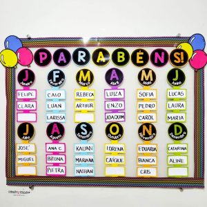 Painel de Aniversariantes - Cores - Apoio Visual