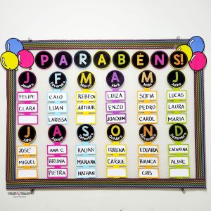 Painel de Aniversariantes - Cores - Apoio Visual