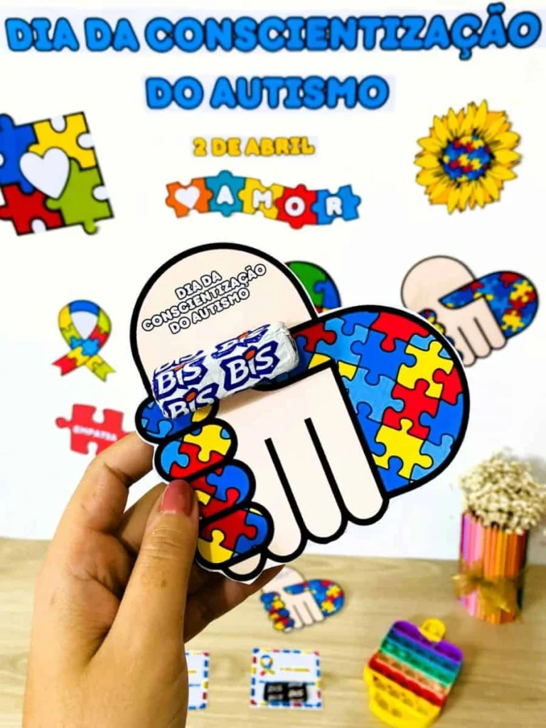 Painel de Conscientização do Autismo com Cartões — foto 3