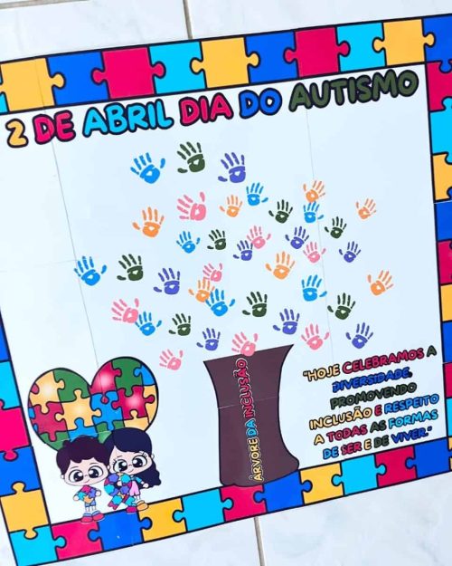 Painel Dia do Autismo – Árvore da Inclusão - Inclusão e Diversidade