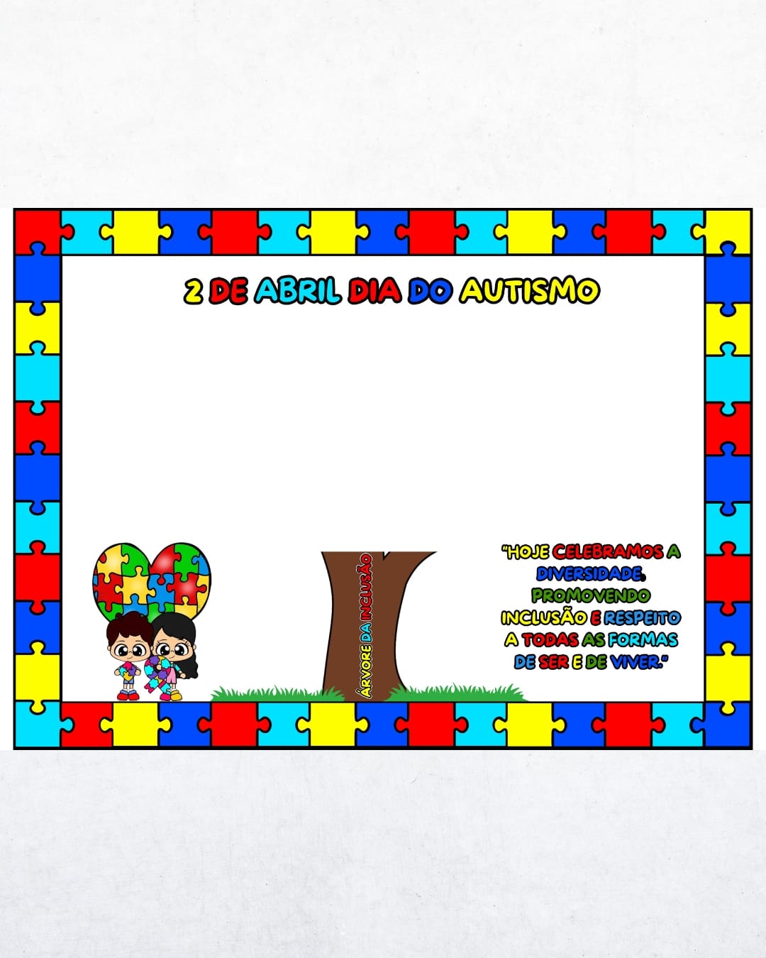 Painel Dia do Autismo – Árvore da Inclusão - Inclusão e Diversidade - Pedagogia de Ideias Painel Dia do Autismo – Árvore da Inclusão - Inclusão e Diversidade