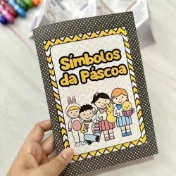 Cartilha com símbolos da Páscoa para atividades educativas.