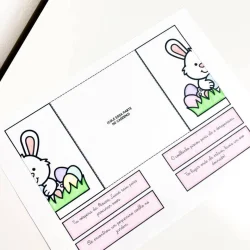 Atividades de Páscoa com coelhinhos e caixas de papel para crianças.