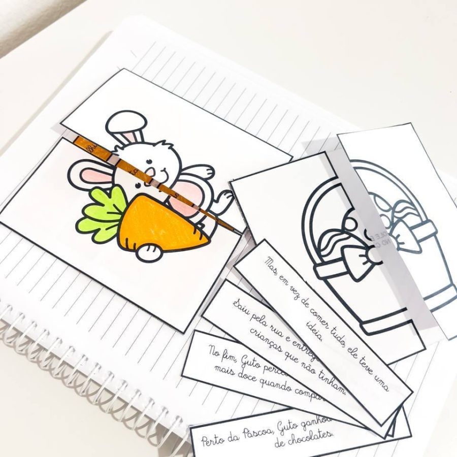 Textos Fatiados de Páscoa (Letra Cursiva) - Páscoa