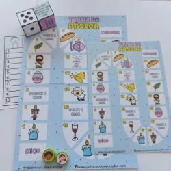 Atividades de Páscoa para crianças com desenhos e tarefas educativas.
