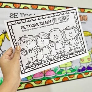 Cartaz Colaborativo para Colorir - Maio Laranja