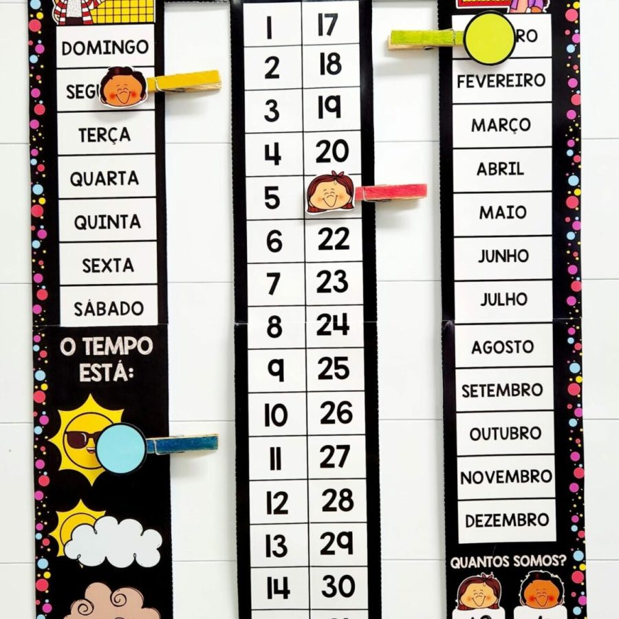 Calendário de Parede Interativo - Cores - Apoio Visual - Pedagogia de Ideias Calendário de Parede Interativo - Cores - Apoio Visual