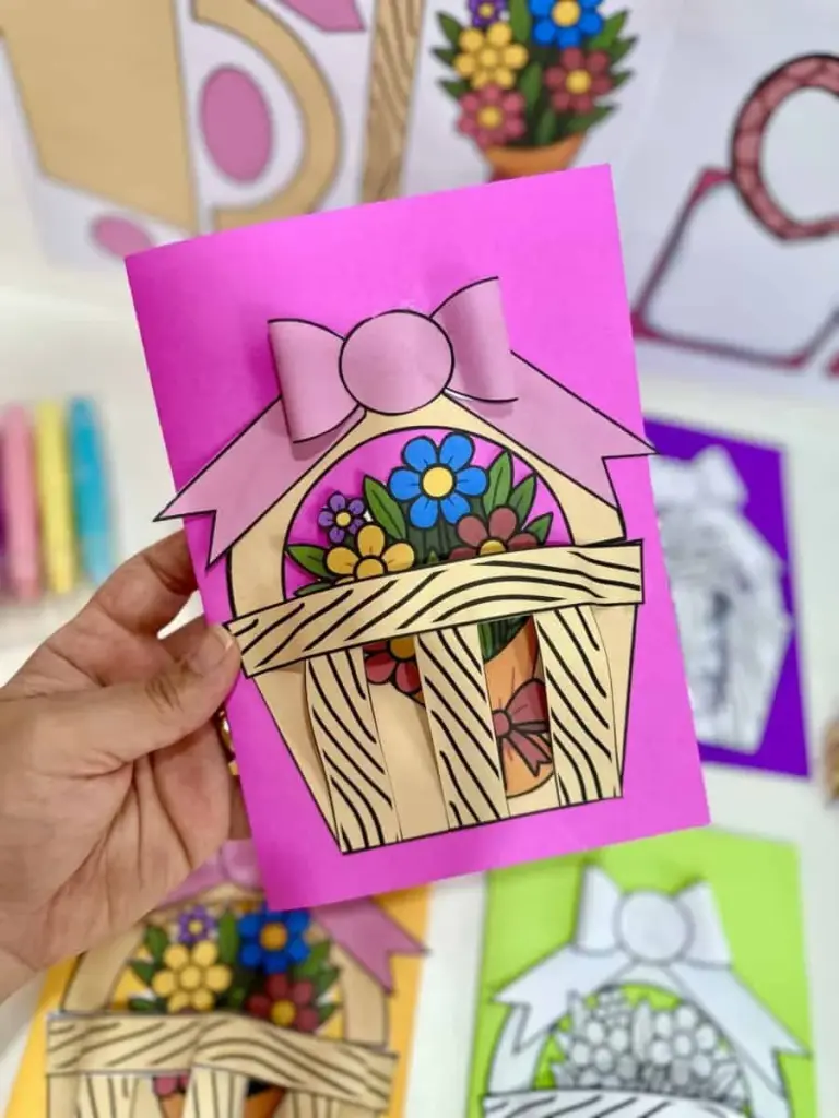 Cartão 3D Cesto de Flores — foto 7
