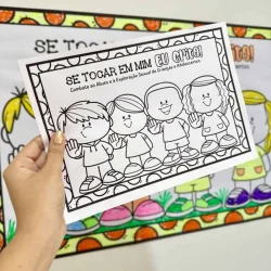 Cartaz de conscientização sobre abuso e exploração sexual infantil.