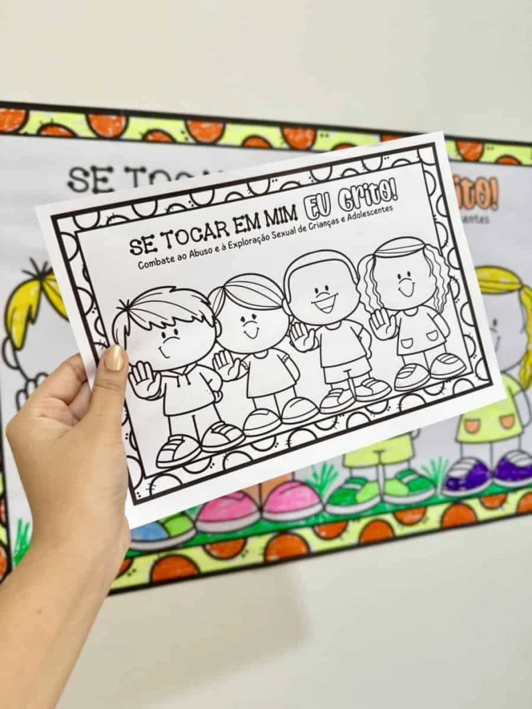 Cartaz Colaborativo para Colorir Maio Laranja — foto 3