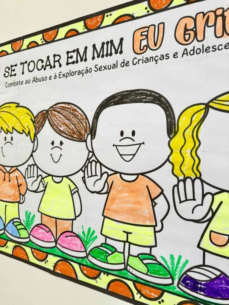Cartaz Colaborativo para Colorir Maio Laranja — foto 4