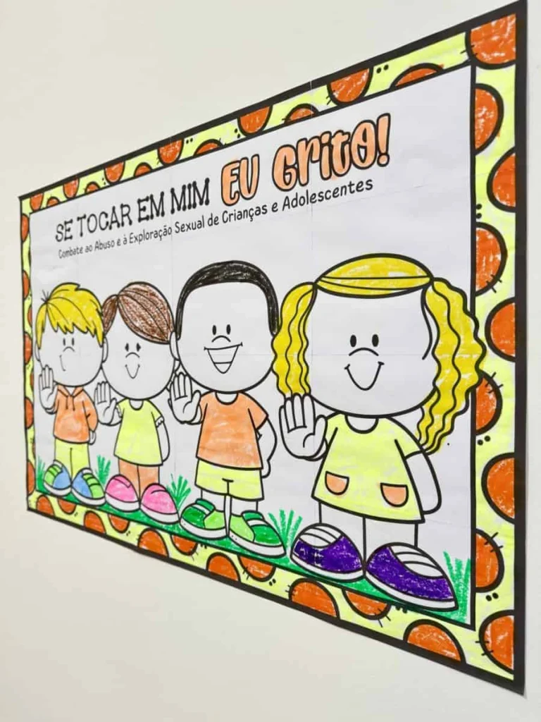 Cartaz Colaborativo para Colorir Maio Laranja — foto 2