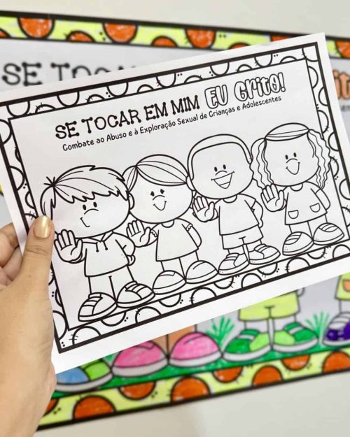 Cartaz Colaborativo para Colorir - Maio Laranja - Maio Laranja