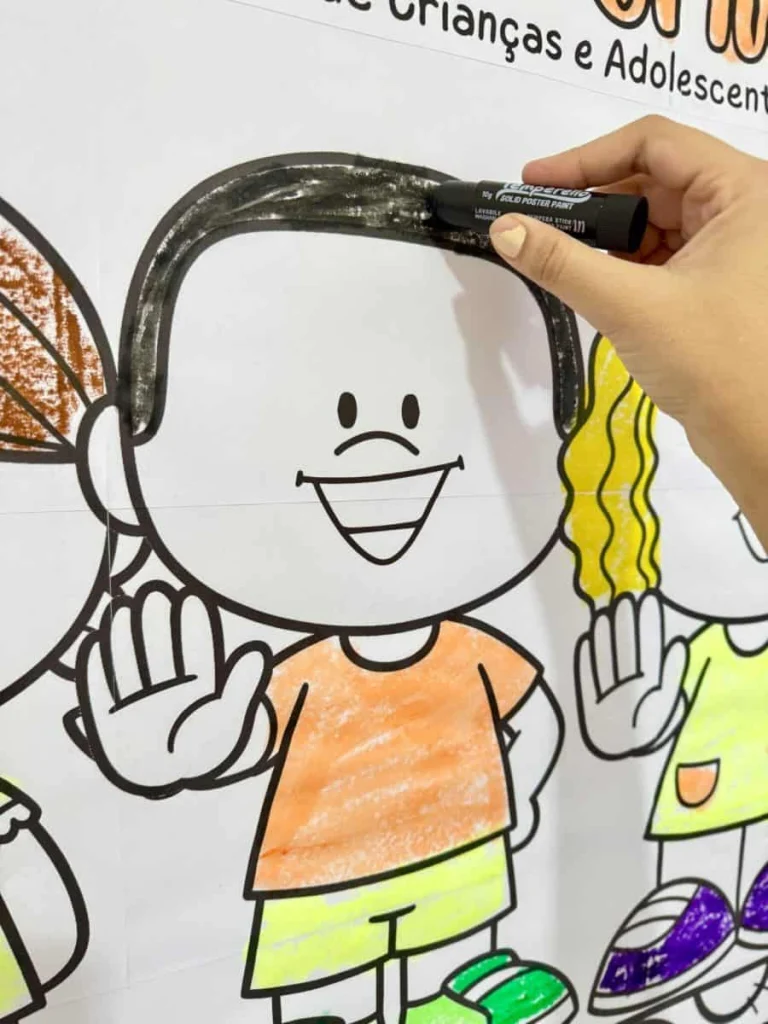 Cartaz Colaborativo para Colorir Maio Laranja — foto 10