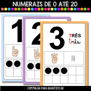 Cartaz - Numerais de 0 a 20 - Cores - Apoio Visual